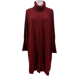 Soft Surroundings Burgundy Knit Turtleneck Tunic Sweater 1X Luxe Winter Cozy